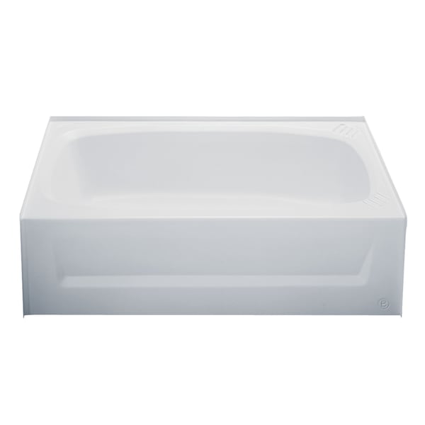 Kinro Composites Kinro W2754A LH-SPK ABS Bath Tub with Apron - 27 in. x 54 in., Left Hand, White 209712 - main